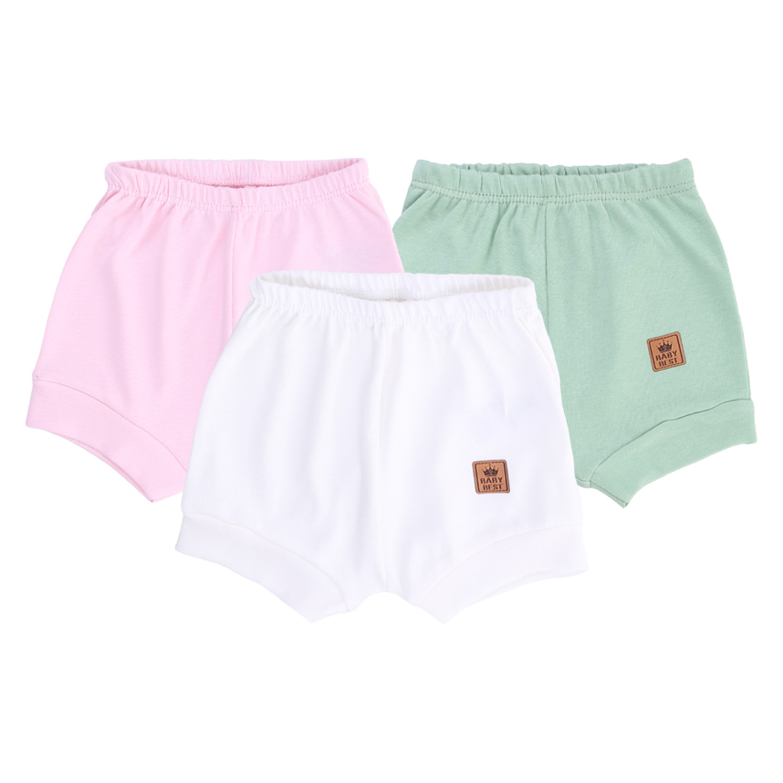 Kit Short Baby Best Menina Algodão Pima 3 Peças Kit Short Baby Best Menina Algodão Pima 3 Peças