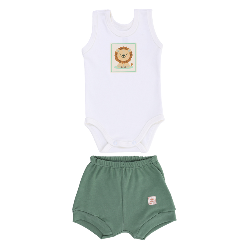 Conjunto Bebê Baby Best Body Regata Leão E Bermuda