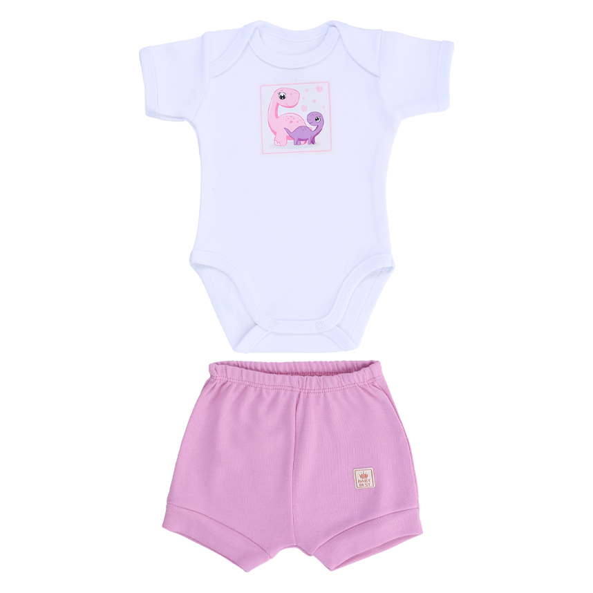 Conjunto Baby Best Body Manga Curta Estampa Dino E Bermuda