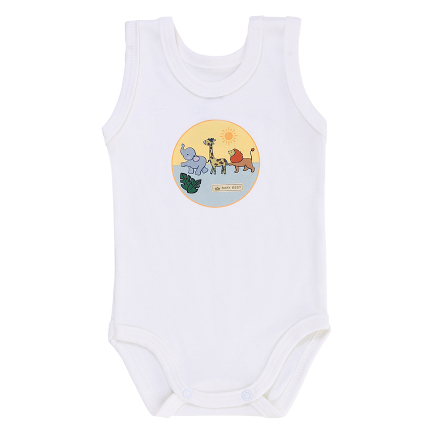 Conjunto Baby Best unissex Body E Short Estampa Safari