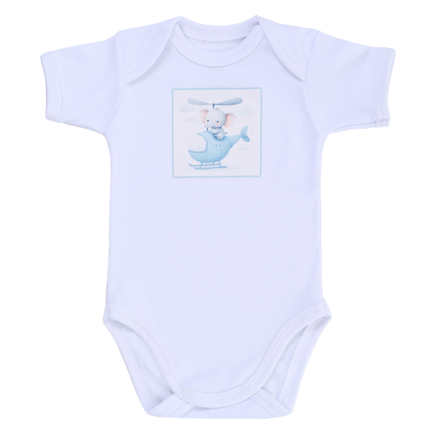 Conjunto Bebê Baby Best Body Manga Curta Elefante E Bermuda