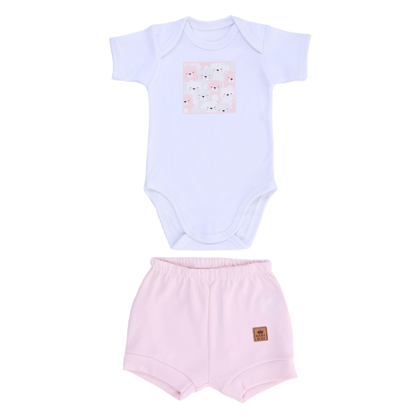 Conjunto Baby Best Body Manga Curta E Short Estampa Ursos