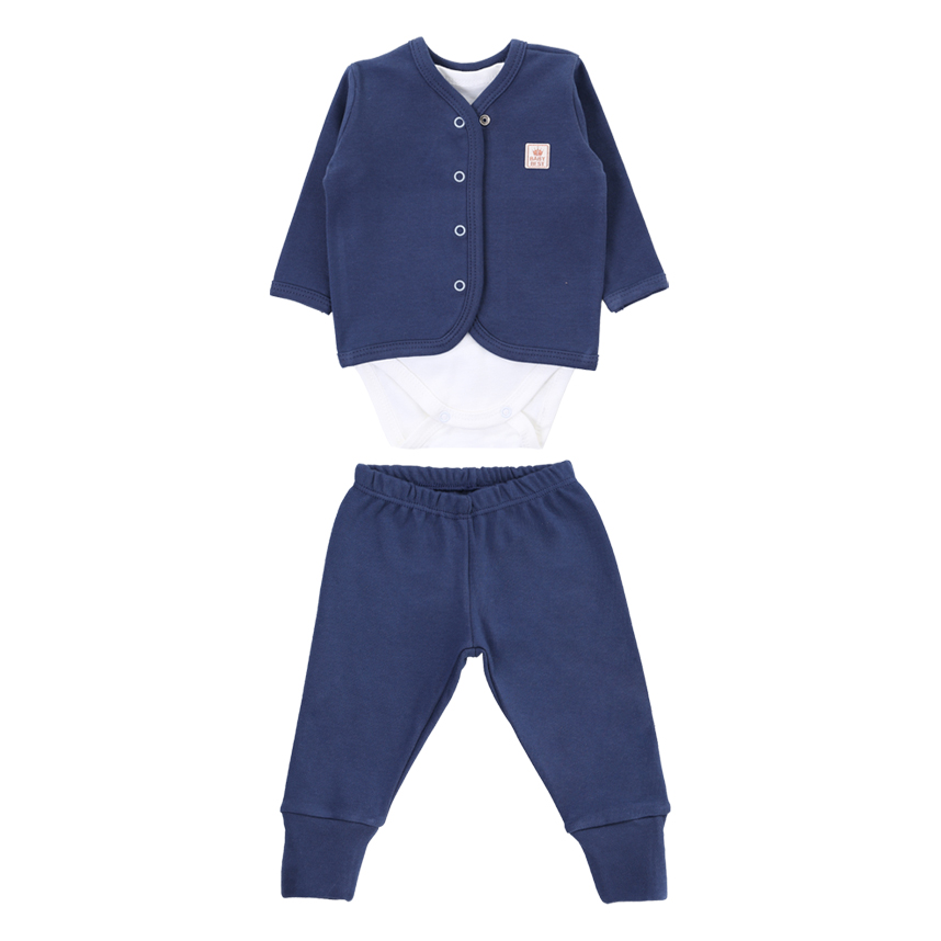 Conjunto Baby Best Menino Body Manga Curta Casaco E Calça
