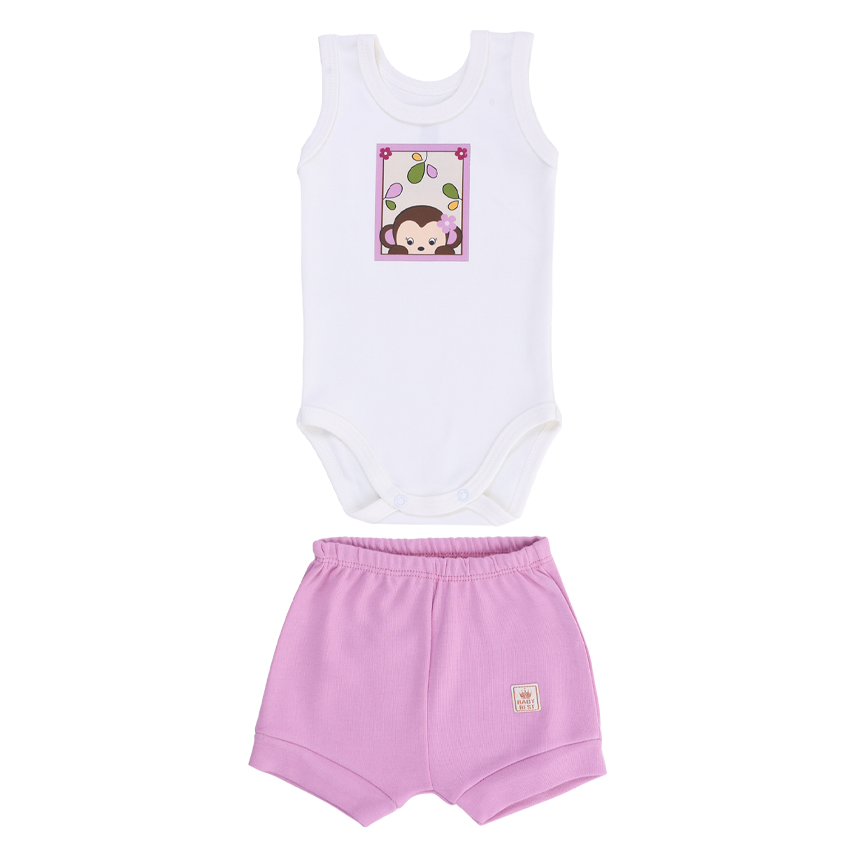 Conjunto Baby Best Body Regata Estampa Macaca E Short
