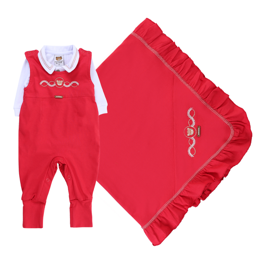 Saída Maternidade Aconchego Pala Bordada  E Body 3 Peças Saída Maternidade Aconchego Pala Bordada  E Body 3 Peças