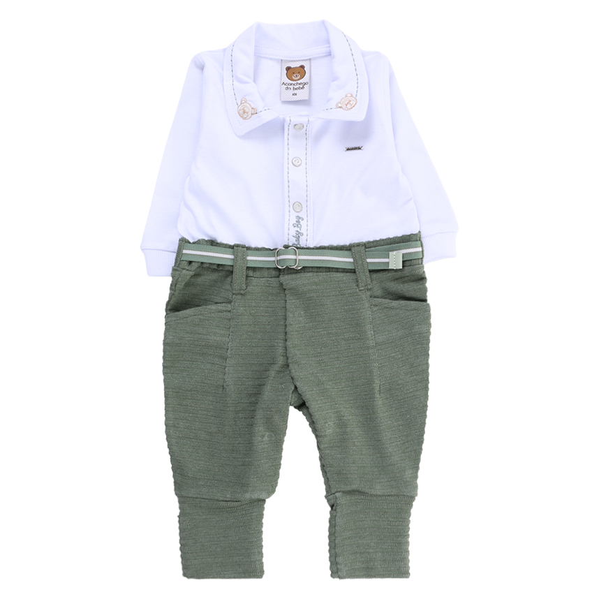 Saída Maternidade Aconchego Bordado Ursinho 2 Peças Saída Maternidade Aconchego Bordado Ursinho 2 Peças