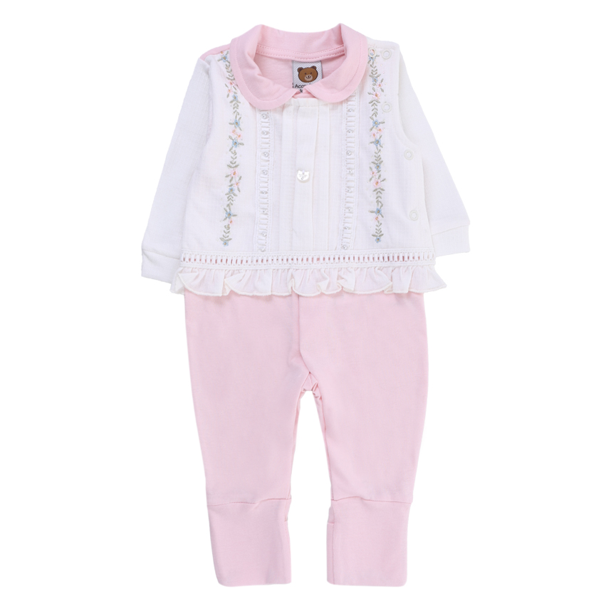 Saída Maternidade Aconchego  Vestido Flor Pérolas 3 Peças Saída Maternidade Aconchego  Vestido Flor Pérolas 3 Peças