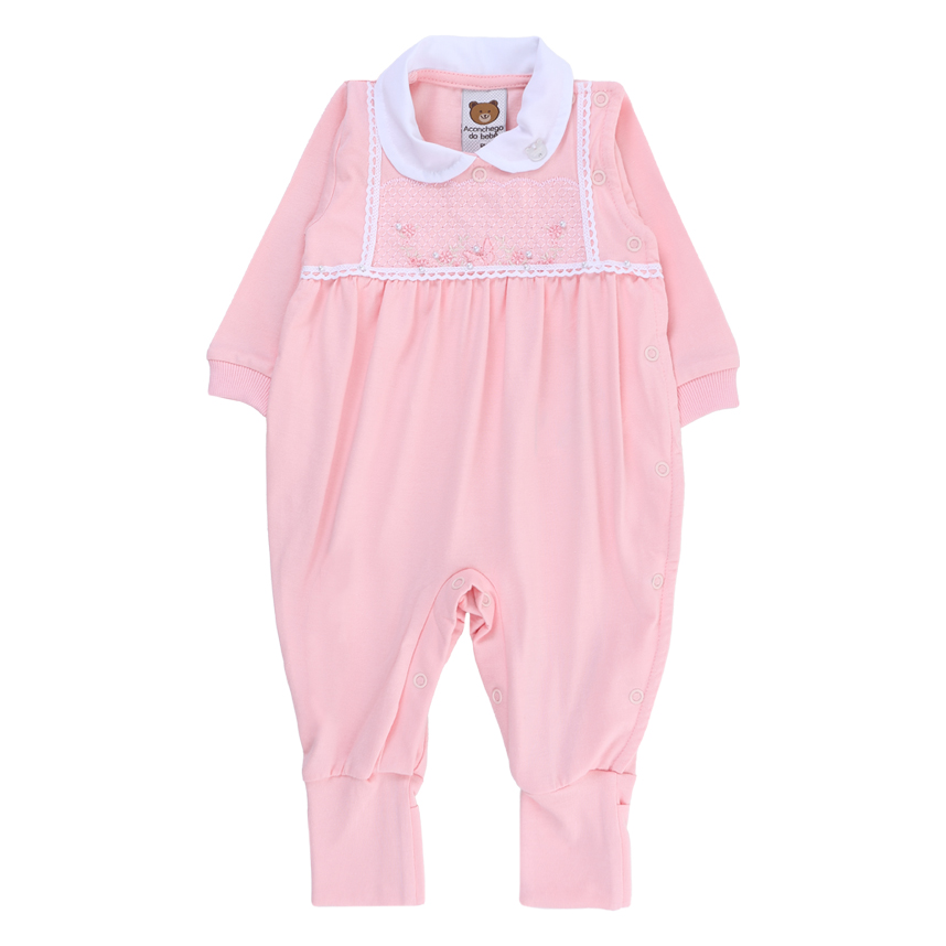 Saída Maternidade Aconchego Bordado Flor E Renda 2 Peças Saída Maternidade Aconchego Bordado Flor E Renda 2 Peças