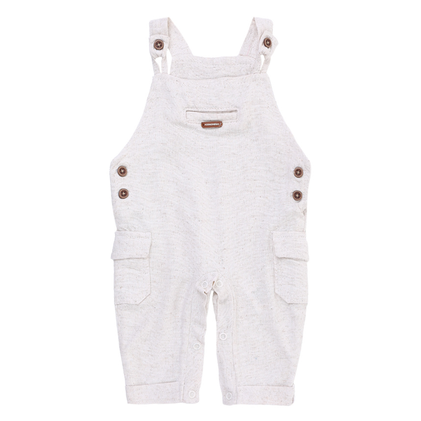 Macacão Bebê Longo Aconchego Jardineira  Com Body  2 Peças