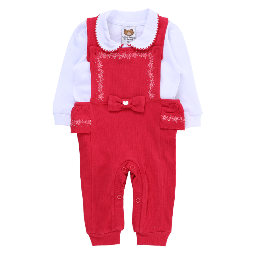 Macacão Bebê Longo Aconchego Com Body 2 Peças
