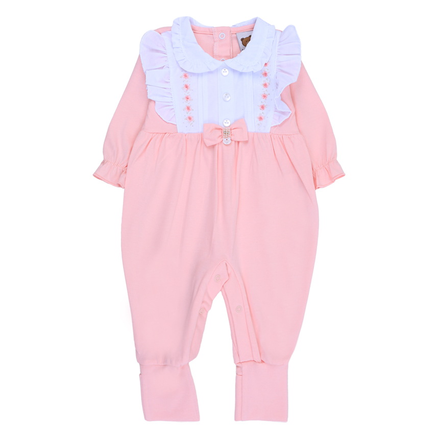 Macacão Bebê Longo Aconchego Bordado com Strass