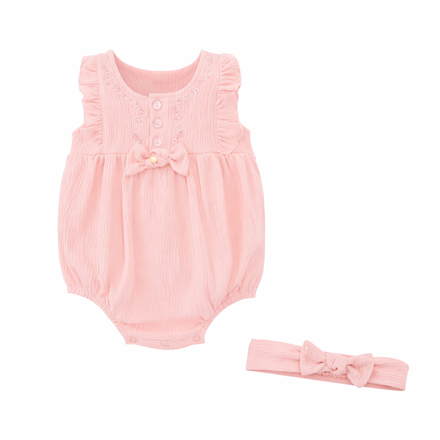 Banho de Sol Aconchego do Bebê Babado Floral E  Faixa