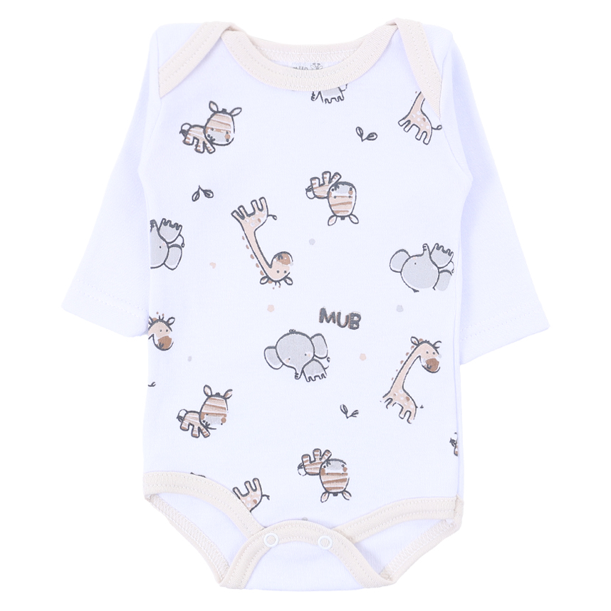 Body Mub Manga Longa Estampa  Bichinhos Gato Urso 3 Peças Body Mub Manga Longa Estampa  Bichinhos Gato Urso 3 Peças
