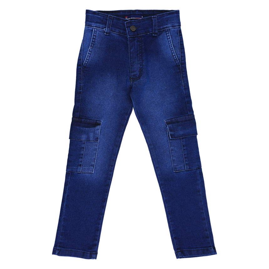 Calça Infantil Faos Jeans  Moletom Used  Bolso Cargo