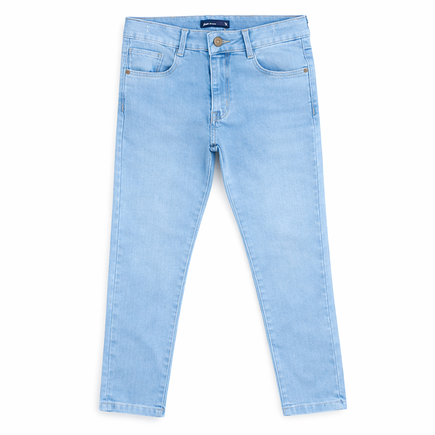 Calça Juvenil Faos Menino Jeans Básico Etiqueta Couro