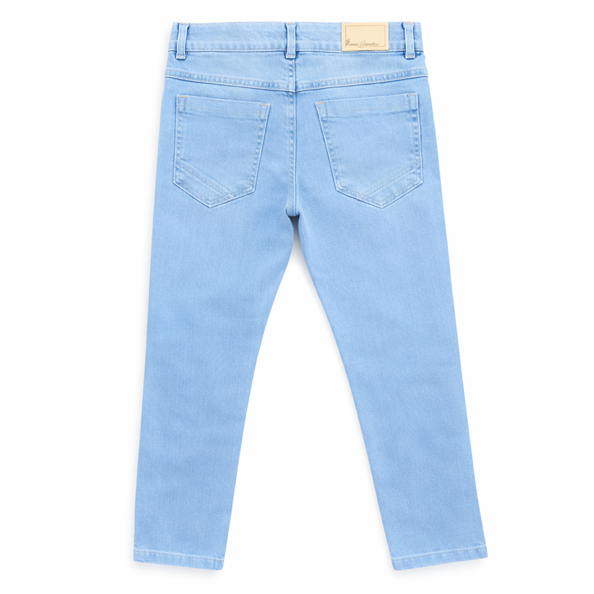 Calça Juvenil Faos Menino Jeans Básico Etiqueta Couro