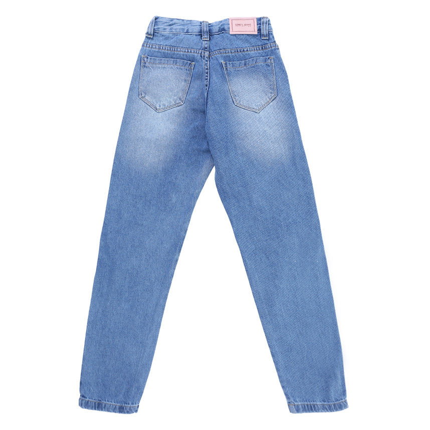 Calça Oznes Juvenil Menina Jeans Wide Leg Bolso Cargo Calça Oznes Juvenil Menina Jeans Wide Leg Bolso Cargo
