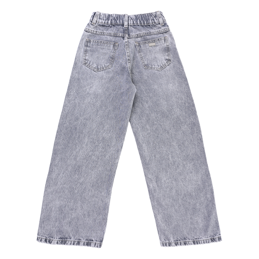 Calça Oznes Juvenil Menina Jeans Wide Leg Black Calça Oznes Juvenil Menina Jeans Wide Leg Black
