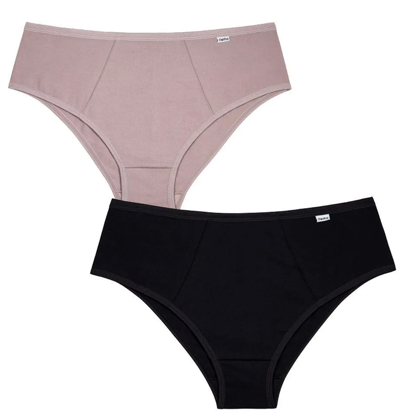 Kit Duo Calcinha Del Rio Em Cotton  Reforço Duplo 2 Peças Kit Duo Calcinha Del Rio Em Cotton  Reforço Duplo 2 Peças