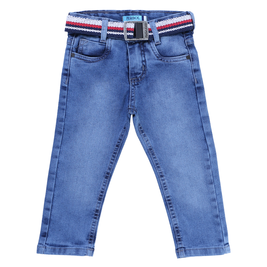 Calça Juvenil Perbol Jeans Used Com Cinto