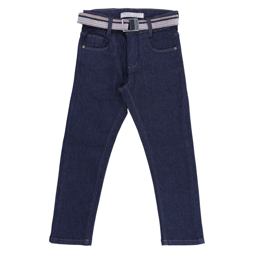 Calça Infantil Perbol Jeans Tradicional Com Cinto