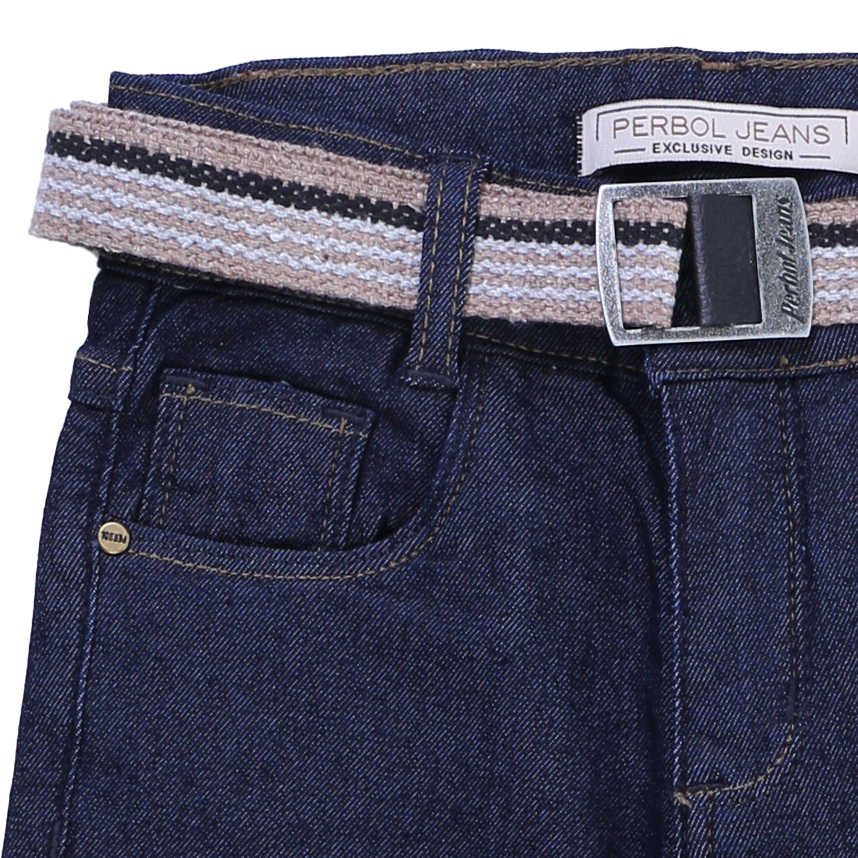 Calça Infantil Perbol Jeans Tradicional Com Cinto