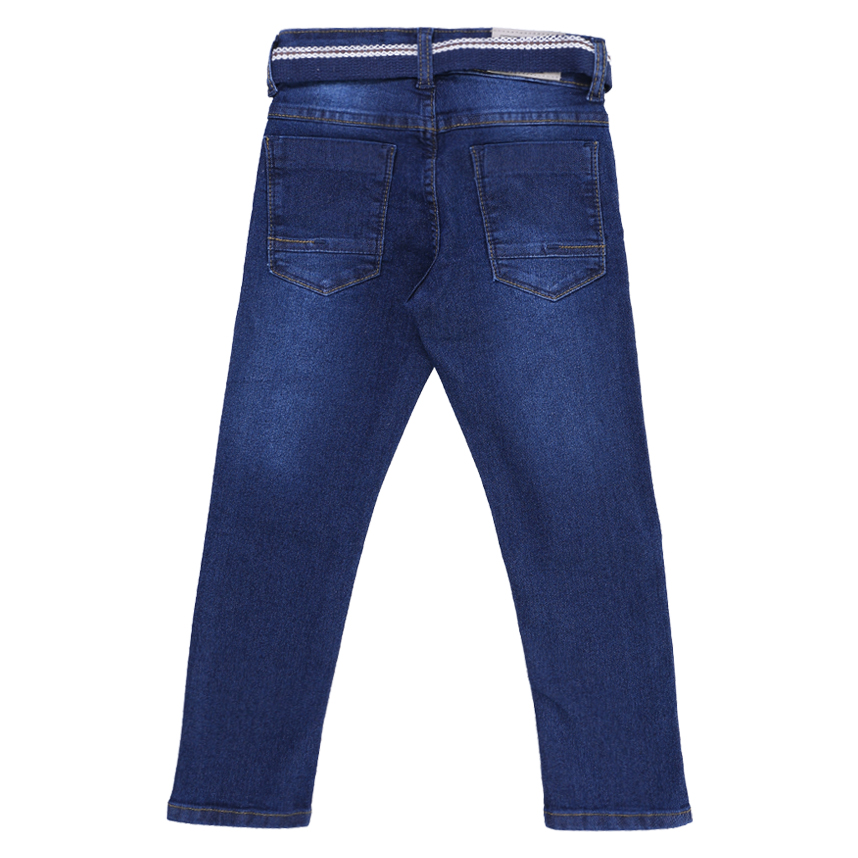 Calça Infantil Perbol Jeans Used Detalhe Puído Com Cinto