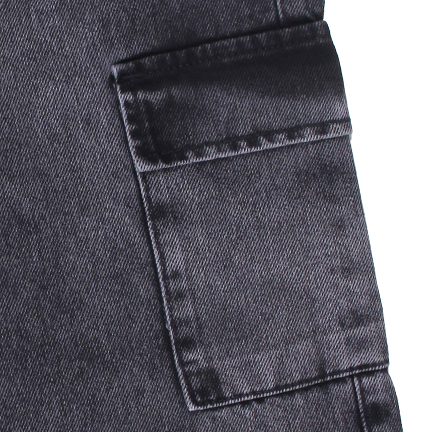 Calça Jeans Wide Cargo Infantil Perbol Menina 2 Bolsos