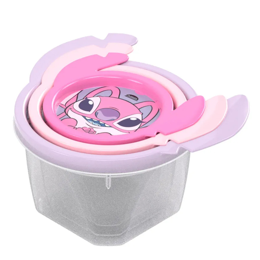 Conjunto de Potes Plasútil Redondo Angel Stitch 3 Peças