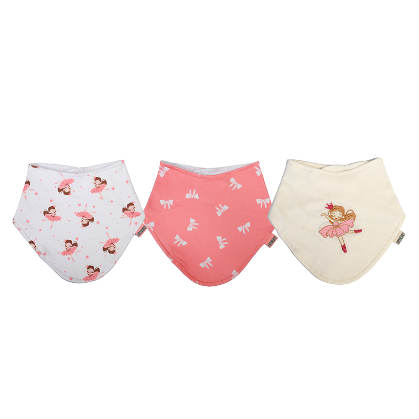 Kit Babador Everly  Bandana Malha Sortida Menina 3 Peças Kit Babador Everly  Bandana Malha Sortida Menina 3 Peças