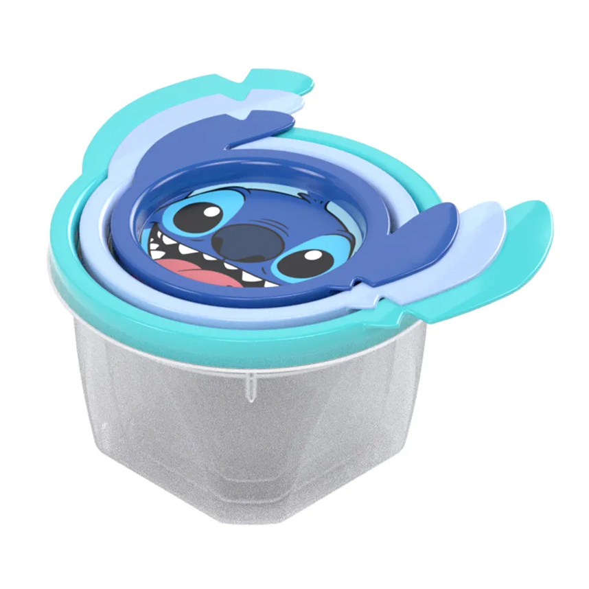 Conjunto de Potes Plasútil Redondo Stitch 3 Peças