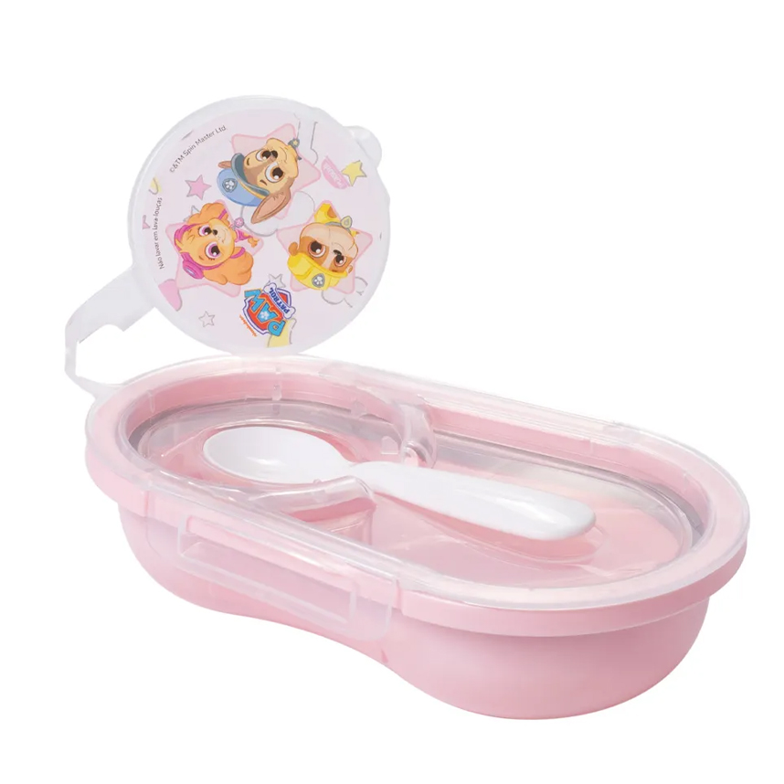 Porta Papinha Plasutil E Colher Patrulha Canina Rosa Porta Papinha Plasutil E Colher Patrulha Canina Rosa