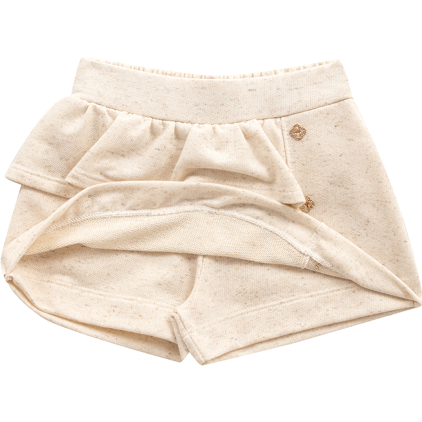 Conjunto Infantil Blusa Bordado Flor E Short Saia Com Babado Conjunto Infantil Blusa Bordado Flor E Short Saia Com Babado