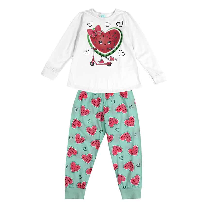 Pijama Infantil Kyly Meia Malha Menina Estampa Melancia Pijama Infantil Kyly Meia Malha Menina Estampa Melancia