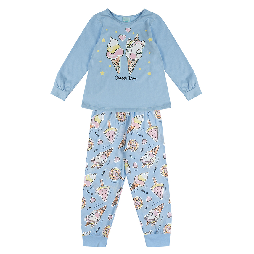 Pijama Infantil Kyly Meia Malha Menina Estampa Sorvetes Pijama Infantil Kyly Meia Malha Menina Estampa Sorvetes