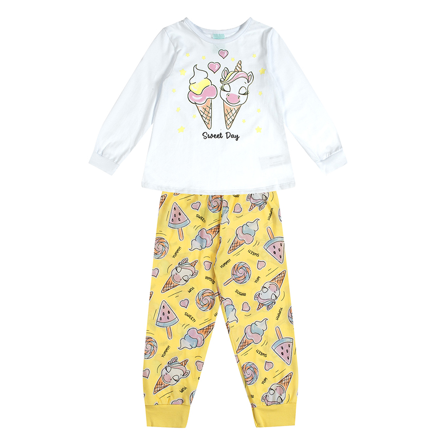 Pijama Infantil Kyly Meia Malha Menina Estampa Sorvetes Pijama Infantil Kyly Meia Malha Menina Estampa Sorvetes