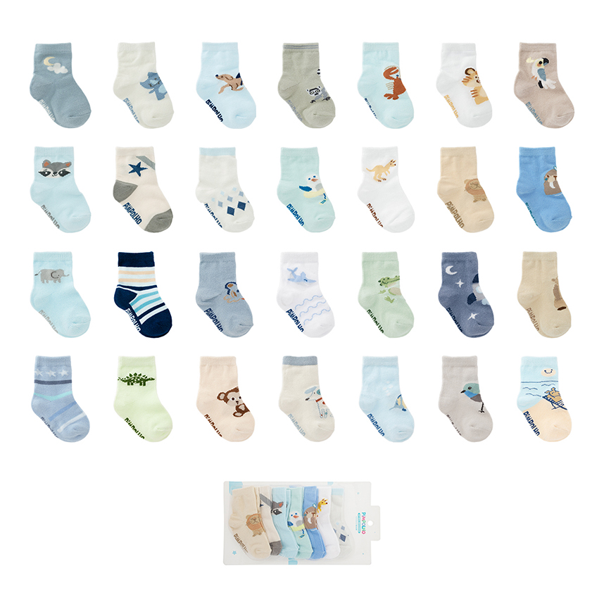 Meia Bebê Pimpolho Menino Estampada com 7 Pares