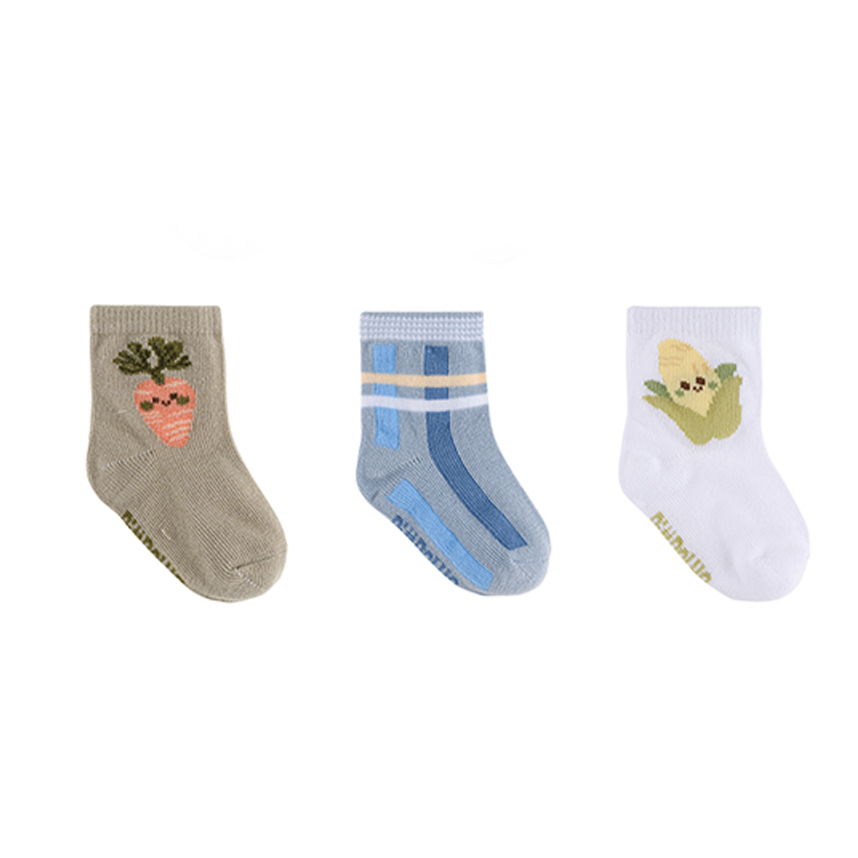 Meia Bebê Pimpolho Menino Estampada Com 3 Peças Meia Bebê Pimpolho Menino Estampada Com 3 Peças