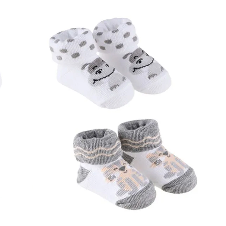 Meia Bebê Pimpolho Unissex Com 2 Peças Meia Bebê Pimpolho Unissex Com 2 Peças