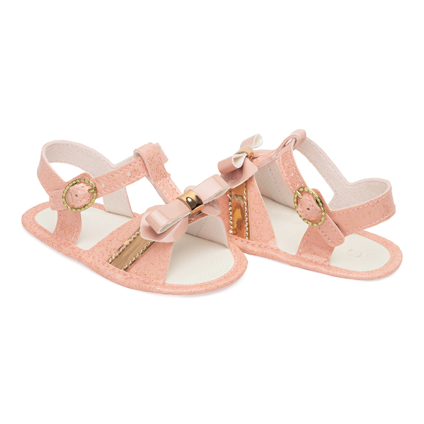Sandália Pimpolho Fivela Com Glitter E Laço Sandália Pimpolho Fivela Com Glitter E Laço