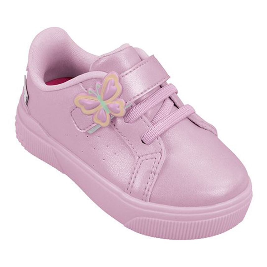 Tênis Infantil Pampili  Com Velcro Cadarço E Borboleta