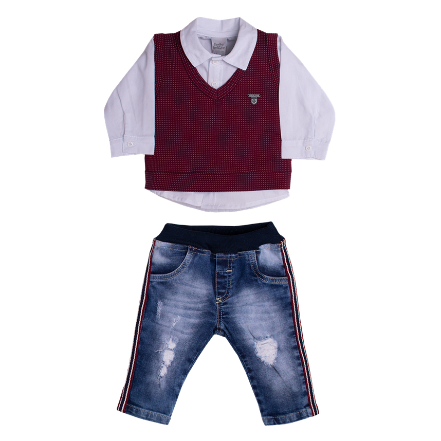 Conjunto Longo Bêbê Sonho Mágico Menino 3 Peças