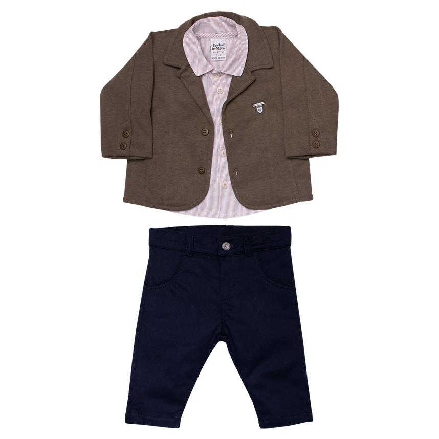 Conjunto Bebê Sonho Mágico Jaqueta E Calça 3 Peças