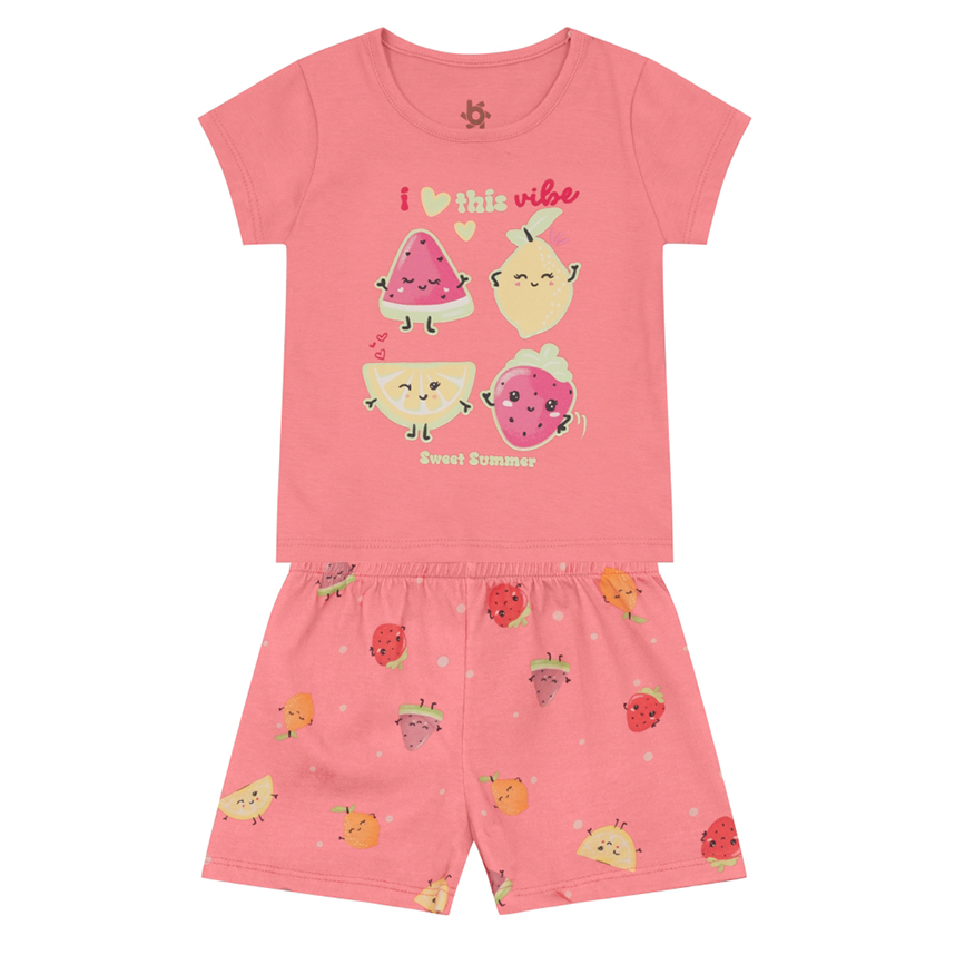 Pijama Infantil Brandili Menina Curto Fruta Sweet