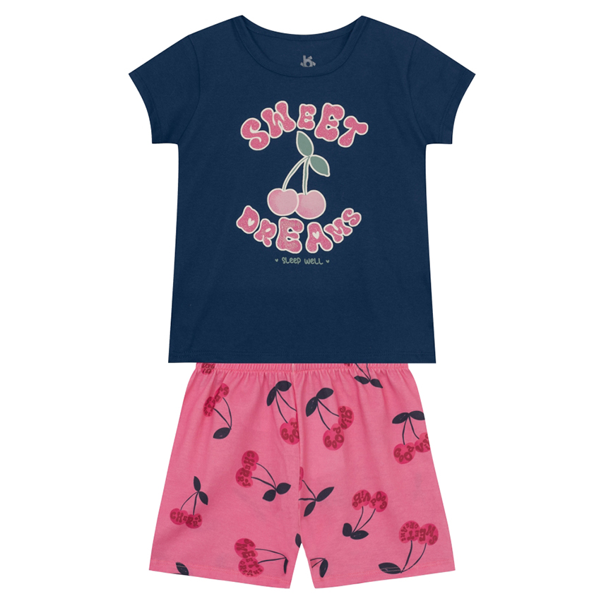 Pijama Infantil Brandili Menina Curto Swett Cereja Pijama Infantil Brandili Menina Curto Swett Cereja