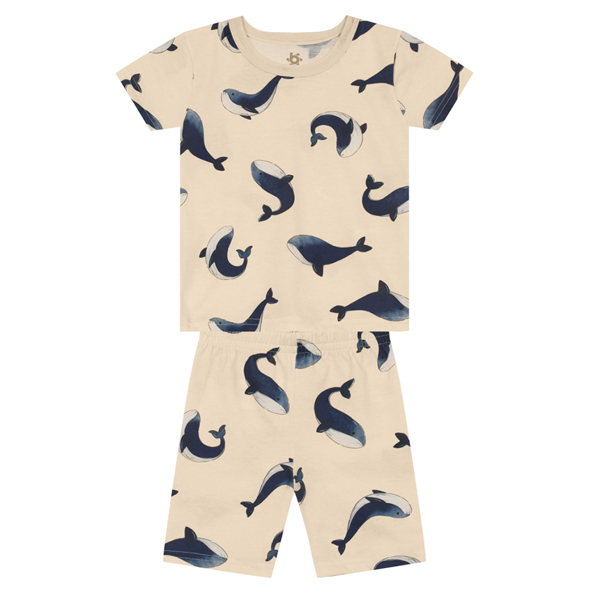 Pijama Infantil Brandili Menino Curto Baleias