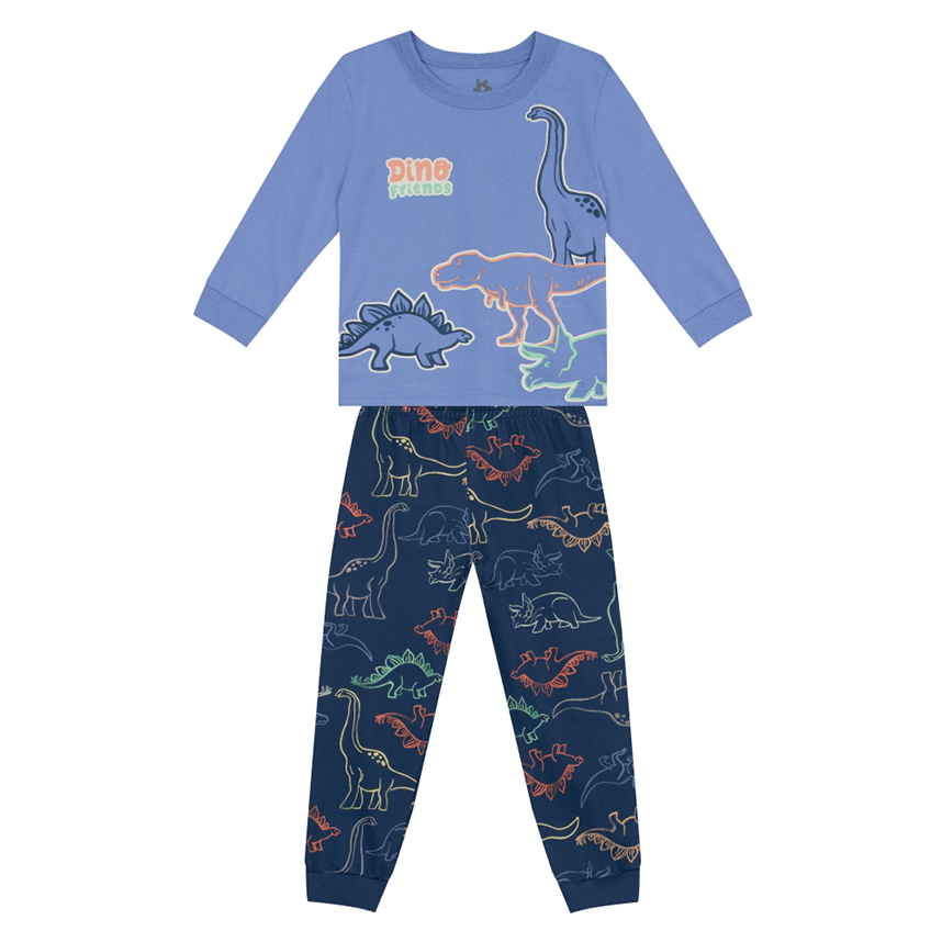 Pijama Infantil Brandili Menino Longo Dino Friends