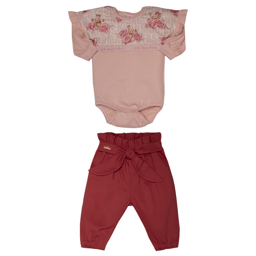 Conjunto Bebê Sonho Mágico Body E Calça 2 Peças