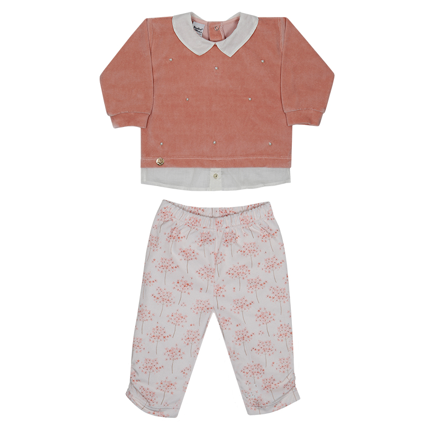 Conjunto Bebê Sonho Mágico Blusa E Calça Estampada