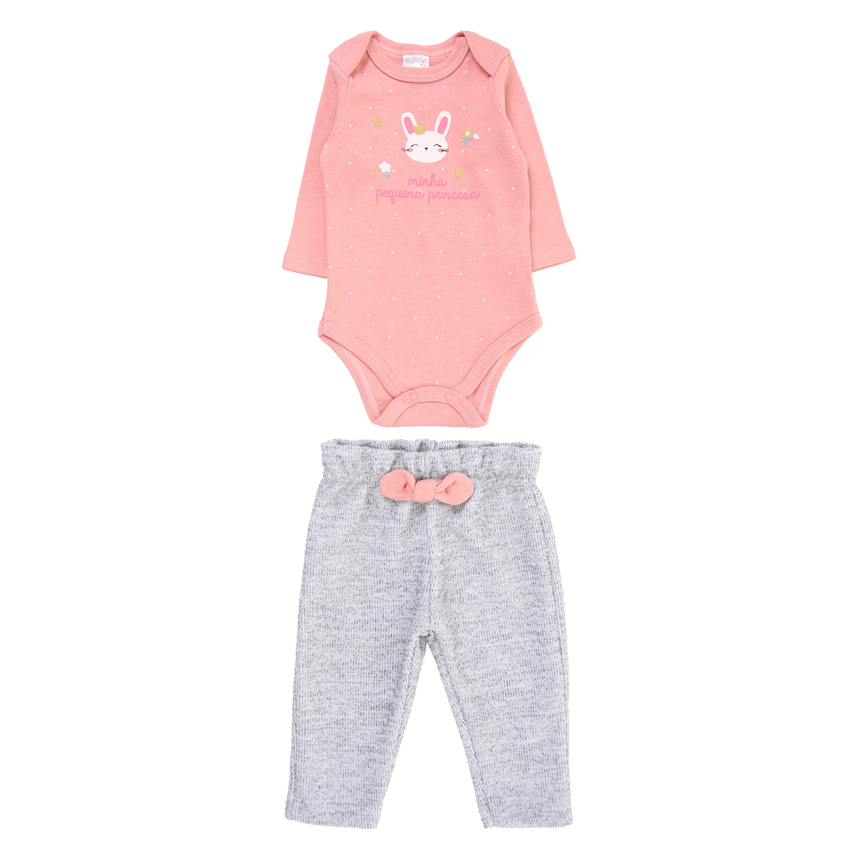 Conjunto Bebê Mini Moon Body Manga Longa E Calça Conjunto Bebê Mini Moon Body Manga Longa E Calça